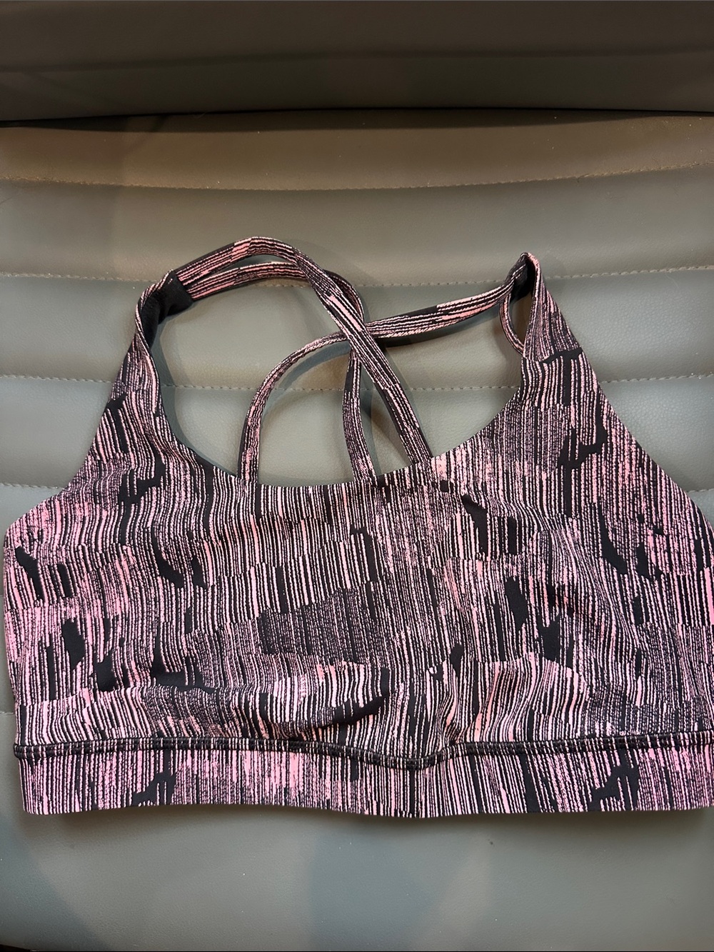 Lululemon Women's Pink Black Crisscross Sports Bralette size 10